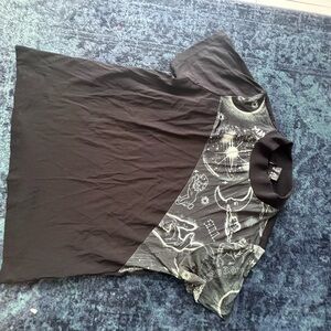 Desigual Black Top with Half Turtleneck Large